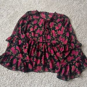 Fairy Grunge American Eagle Hot Pink Rose And Bla… - image 1